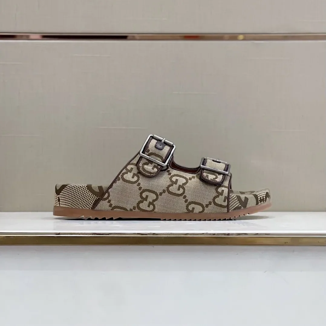 Gucci Maxi GG Slide Sandal With Straps Beige And Ebony 2HK60 Gucci Maxi GG Slide Sandal With Straps Beige And Ebony 2HK60