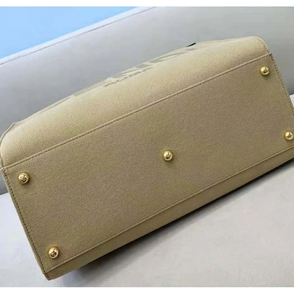 Fendi Fendi Sunshine Medium Beige Canvas Bag for Women