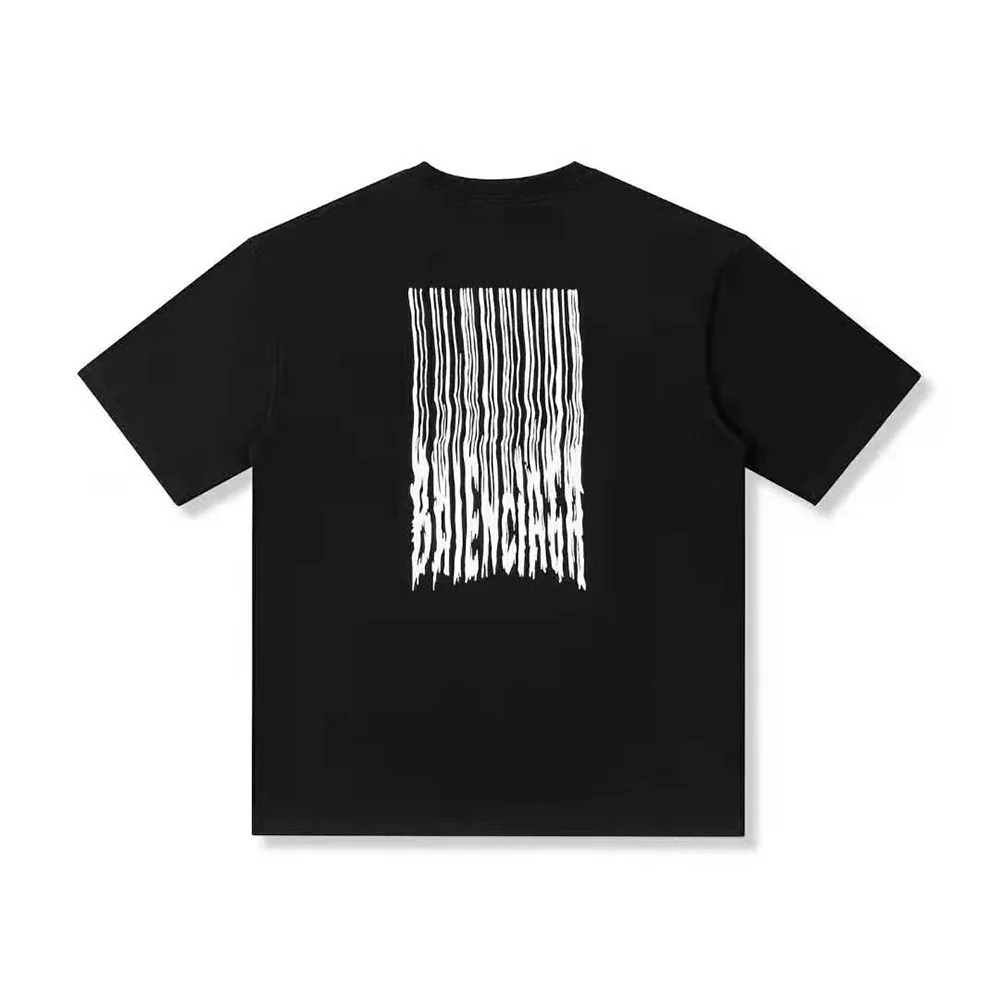 Balenciaga Barcode Wide Fit T-Shirt in Black and White Vintage Jersey for Women Balenciaga Barcode Wide Fit T-Shirt in Black and White Vintage Jersey for Women