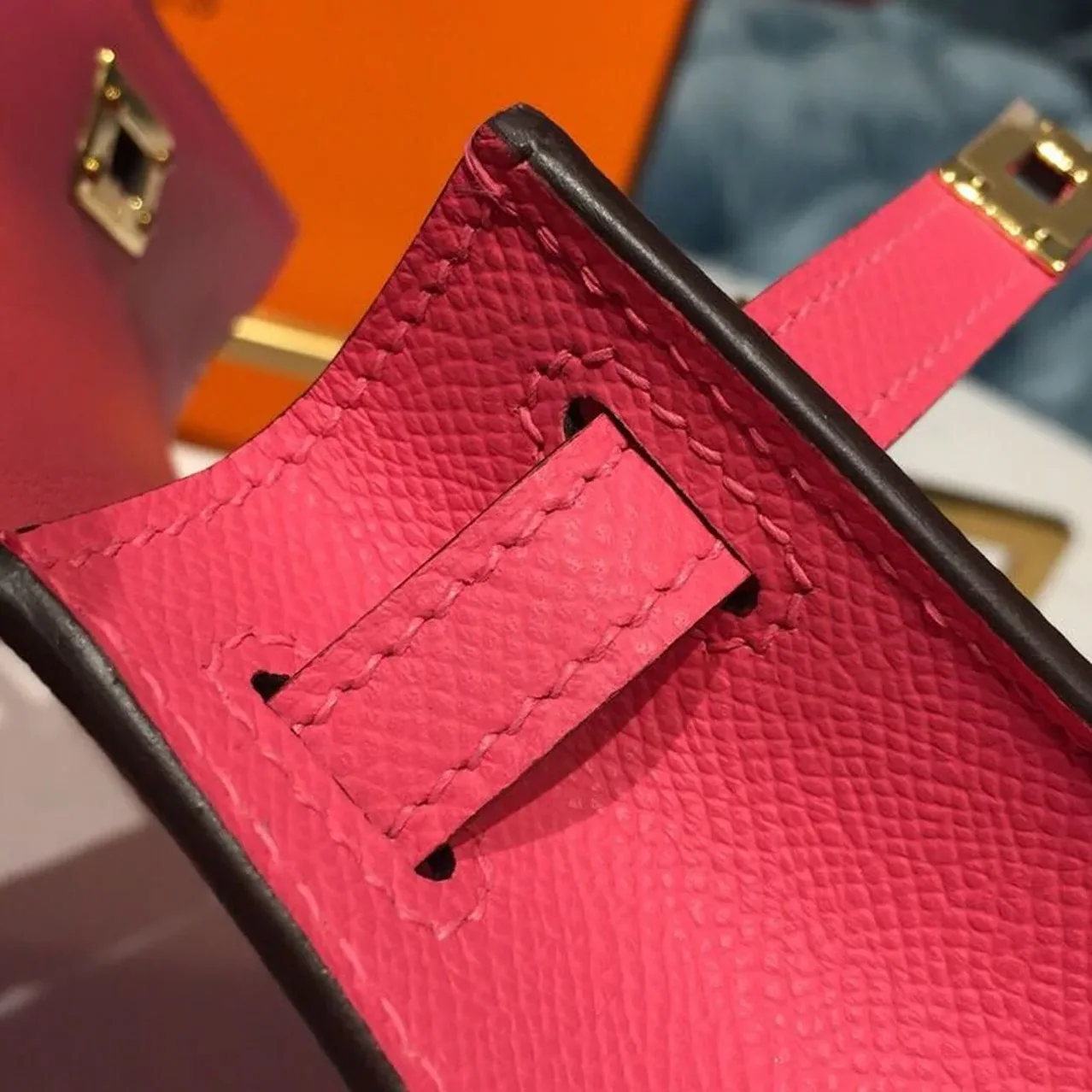 Hermes Mini Kelly Rose Tyrien Gold Toned Hardware / Hermes Mini Kelly Rose Tyrien Gold Toned Hardware /