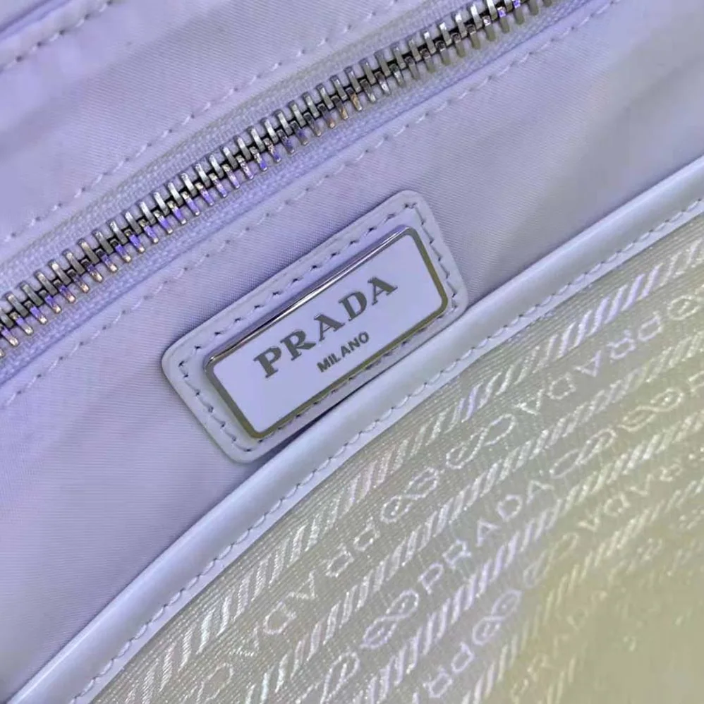 Prada Signaux Nylon and Leather Hobo Bag for Women in White Prada Signaux Nylon and Leather Hobo Bag for Women in White