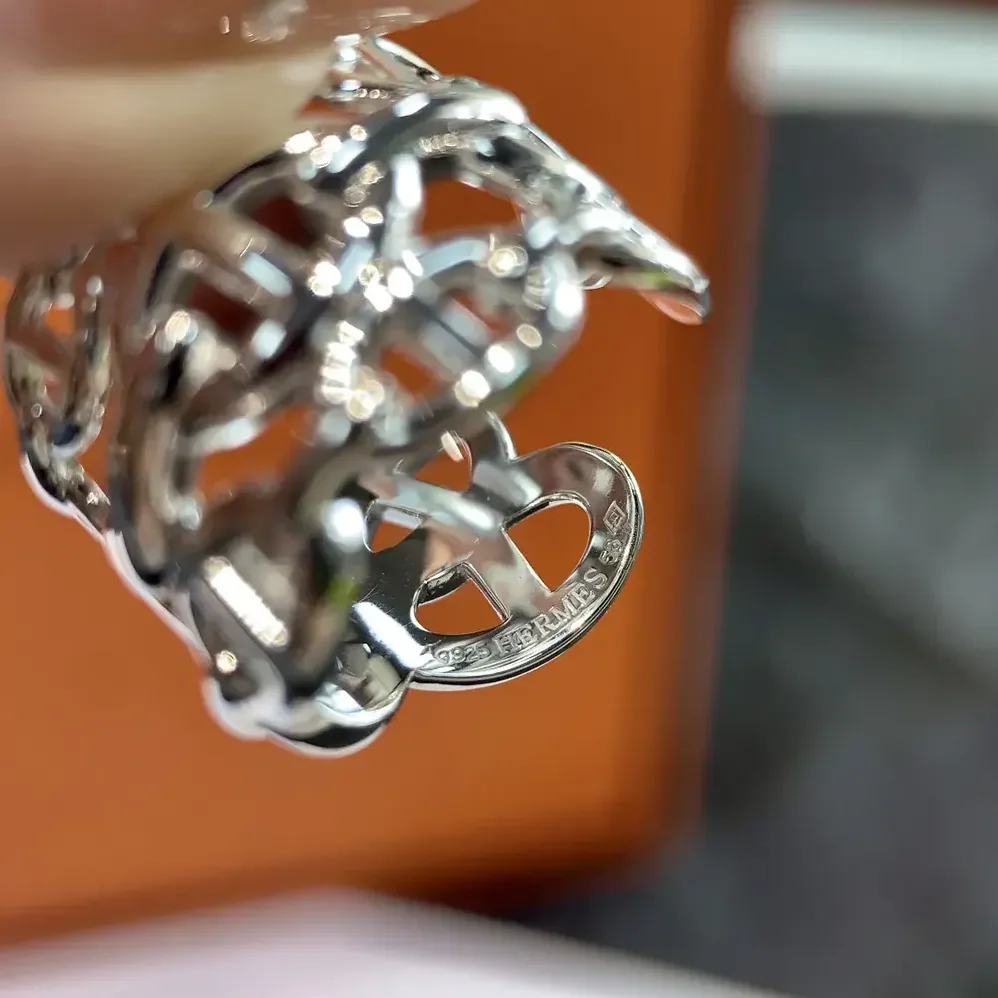 Hermes Chaine D Ancre Enchainee Ring Large Model for Women Hermes Chaine D Ancre Enchainee Ring Large Model for Women