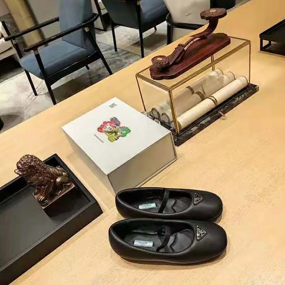Prada Soft Padded Nappa Leather Ballerinas for Women in Black