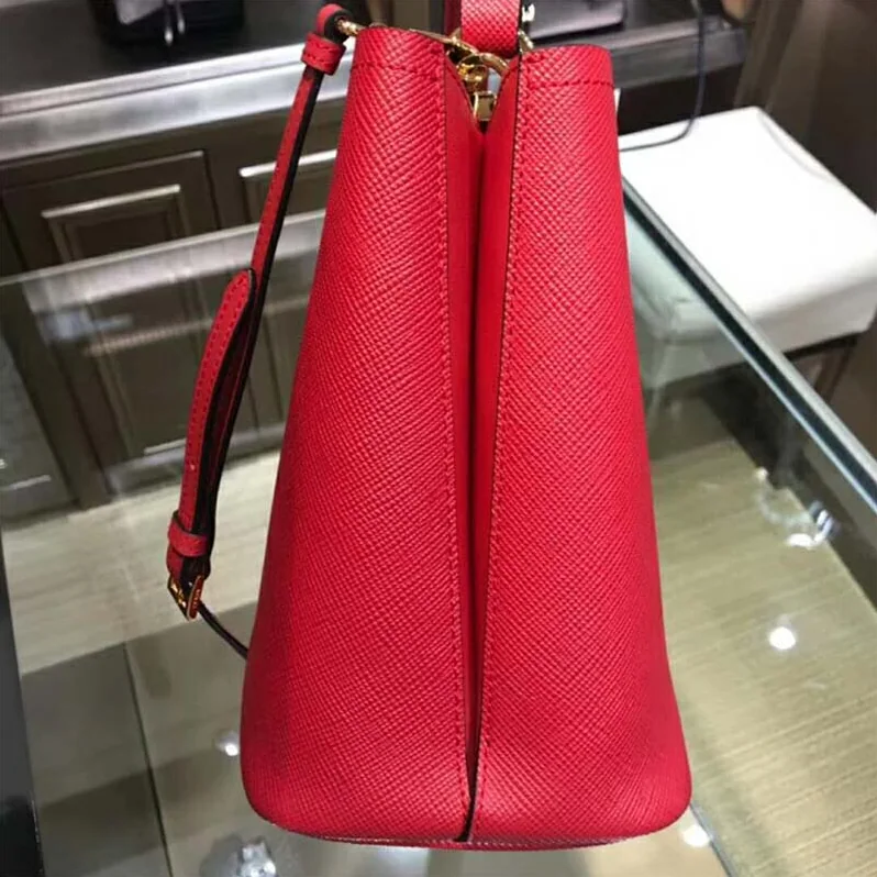 Prada Double Medium Bag in Saffiano Leather for Women in Red Prada Double Medium Bag in Saffiano Leather for Women in Red