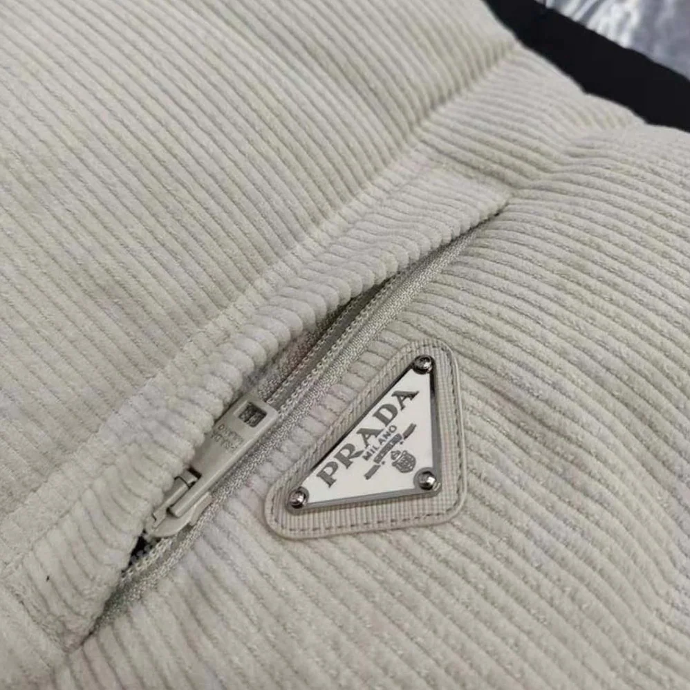 Prada Cropped Corduroy Down Vest for Men Prada Cropped Corduroy Down Vest for Men