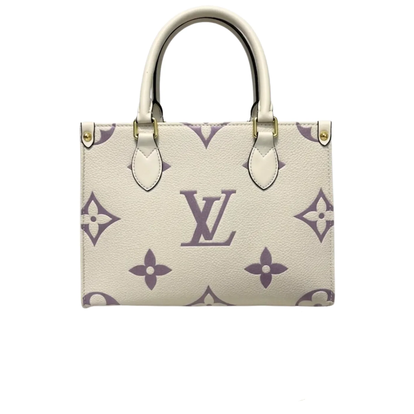Louis Vuitton Onthego PM Tote Bag in Grey/Beige Gold Hardware