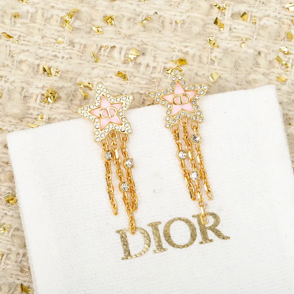 Dior Petit CD Lucky Baroque Earrings Gold-Finish Metal Silver for Women in Tone Crystals Dior Petit CD Lucky Baroque Earrings Gold-Finish Metal Silver for Women in Tone Crystals