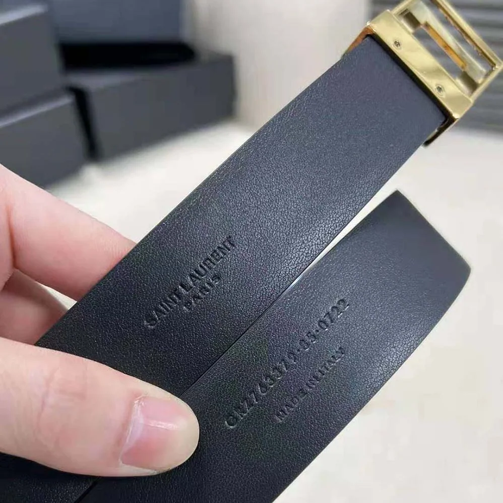 Saint Laurent YSL La 76 Buckle Belt in Brushed Leather and Enamel for Women Saint Laurent YSL La 76 Buckle Belt in Brushed Leather and Enamel for Women