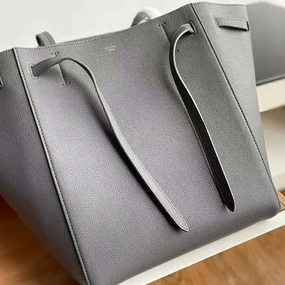 Celine Small Cabas Phantom in Soft Grained Calfskin for Women in Silver Celine Small Cabas Phantom in Soft Grained Calfskin for Women in Silver