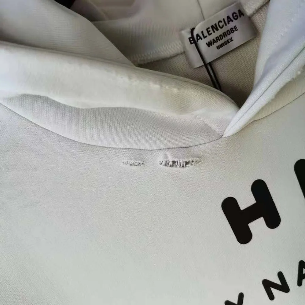 Balenciaga Hi My Name Is Boxy Hoodie in White and Black Medium Fleece for Women Balenciaga Hi My Name Is Boxy Hoodie in White and Black Medium Fleece for Women