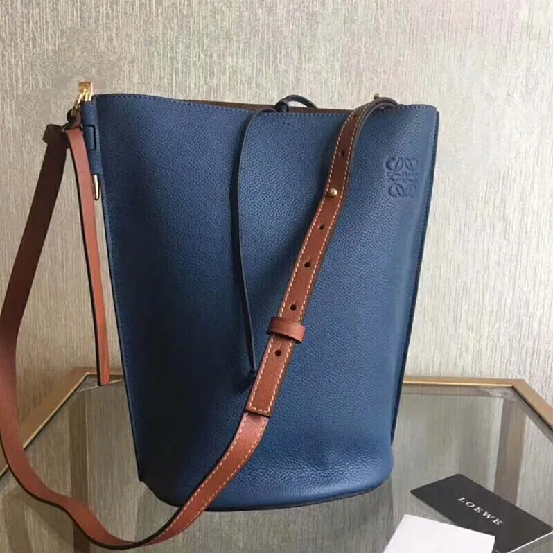 Loewe Gate Bucket Bag Light In Calfskin for Women in Blue