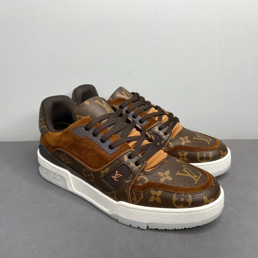 Louis Vuitton Trainer Sneaker Monogram Canvas Brown Virgil Abloh Louis Vuitton Trainer Sneaker Monogram Canvas Brown Virgil Abloh