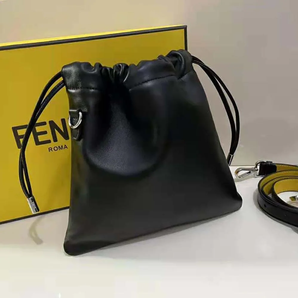 Fendi Pack Small Pouch Black Nappa Leather Bag for Men Fendi Pack Small Pouch Black Nappa Leather Bag for Men