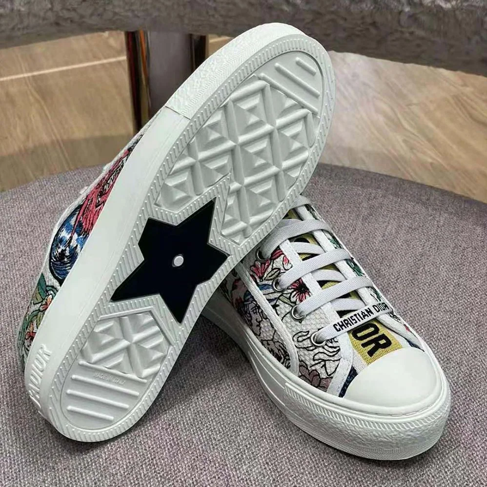 Dior Walk N Dior Sneaker White Multicolor D for Women in Constellation Embroidered Cotton Dior Walk N Dior Sneaker White Multicolor D for Women in Constellation Embroidered Cotton