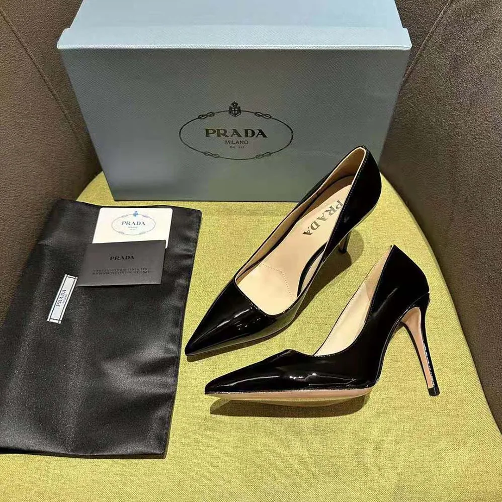 Prada Patent Leather Pumps for Women in Black