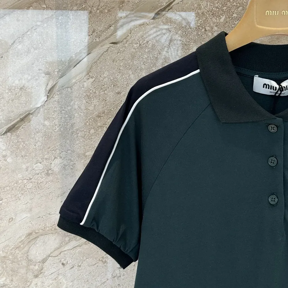 Miu Miu Cotton Jersey Polo Shirt-MJNA19182D for Women Miu Miu Cotton Jersey Polo Shirt-MJNA19182D for Women