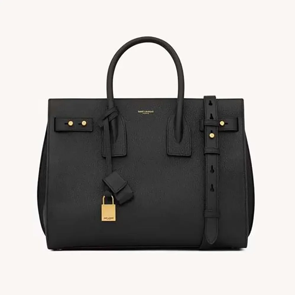 Saint Laurent YSL Small Sac De Jour In Supple Grained Leather for Women in Black