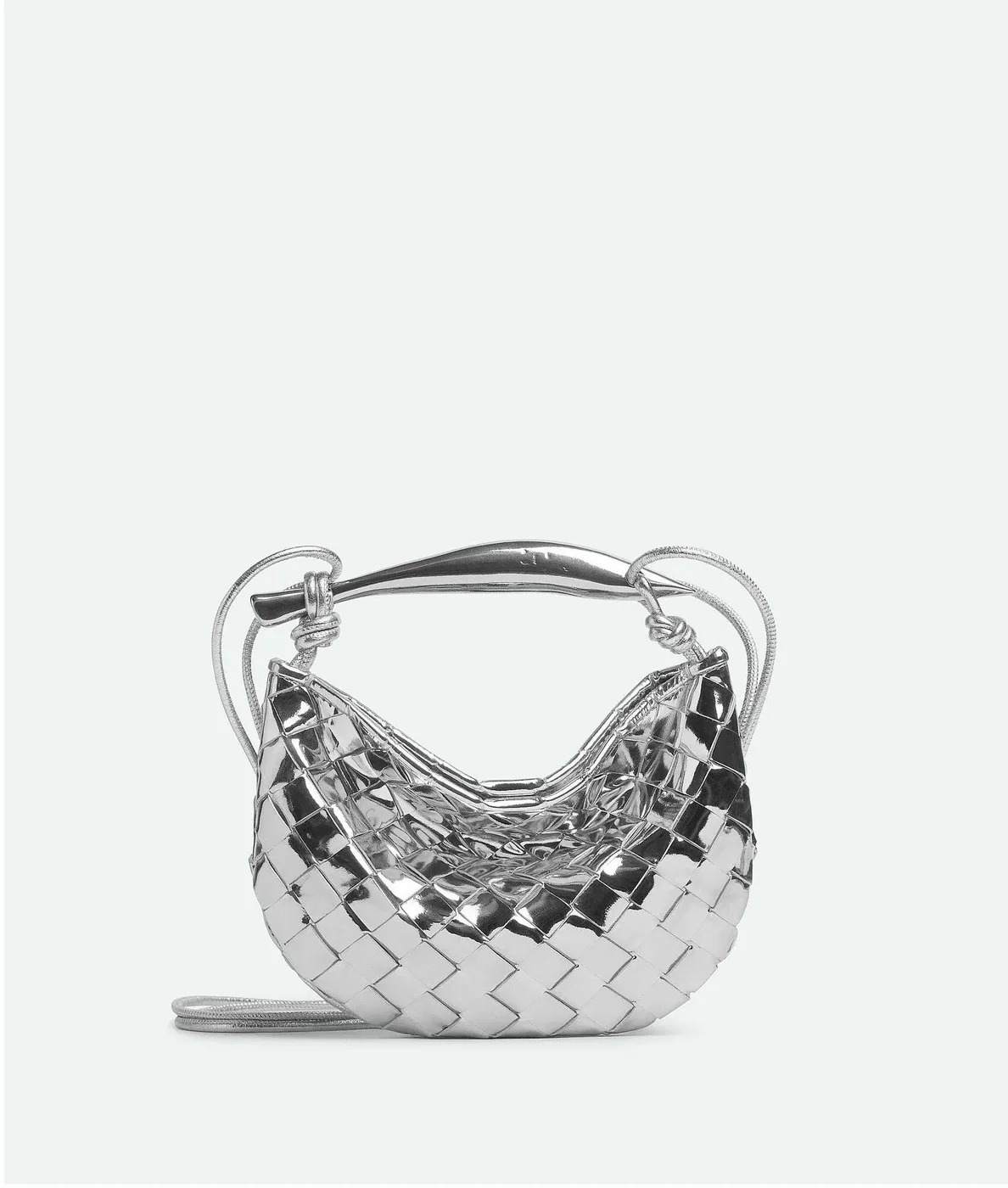 Bottega Veneta Mini Sardine Silver Bag - 7.9 Inches/ Bottega Veneta Mini Sardine Silver Bag - 7.9 Inches/