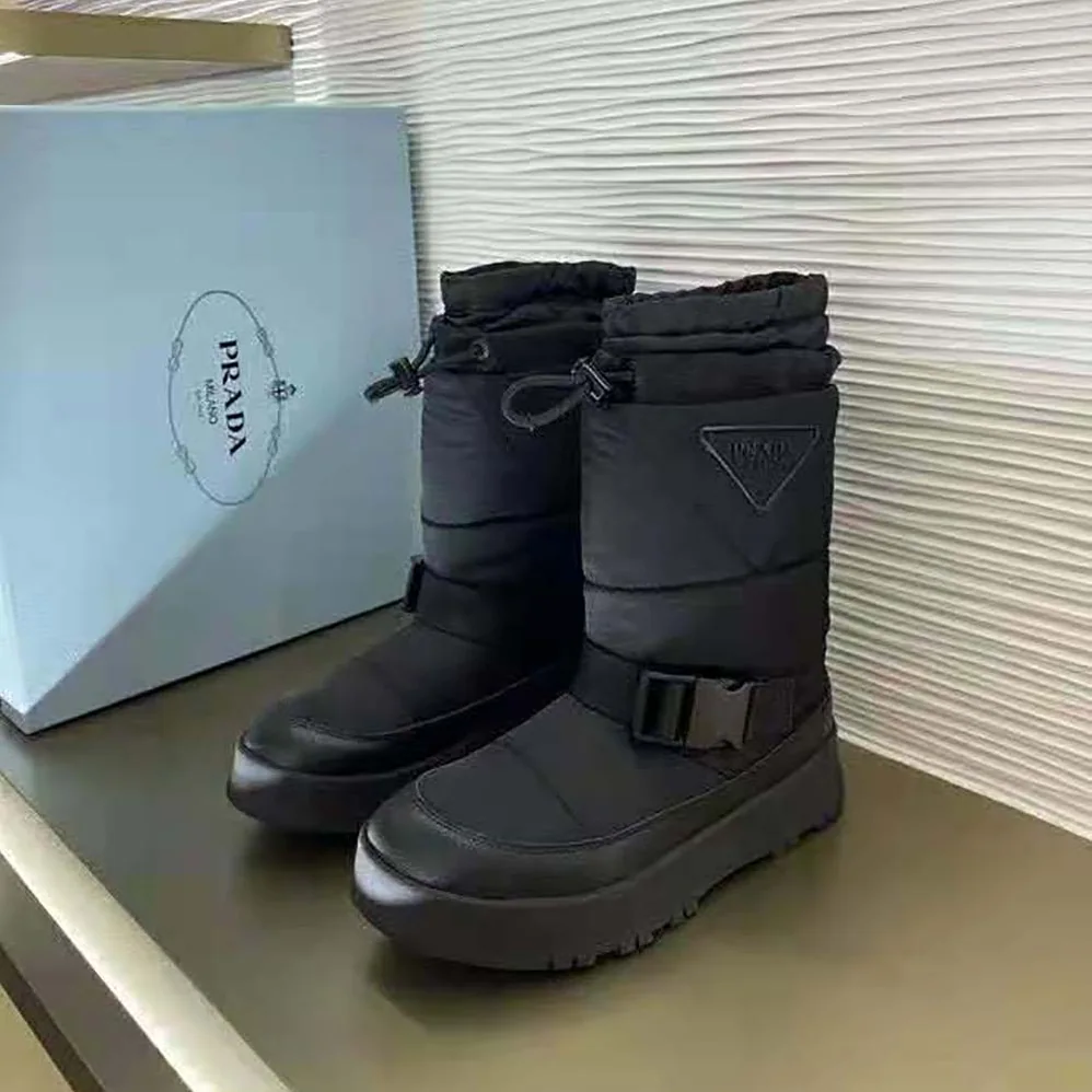 Prada Nylon Gabardine Booties for Women in Black Prada Nylon Gabardine Booties for Women in Black