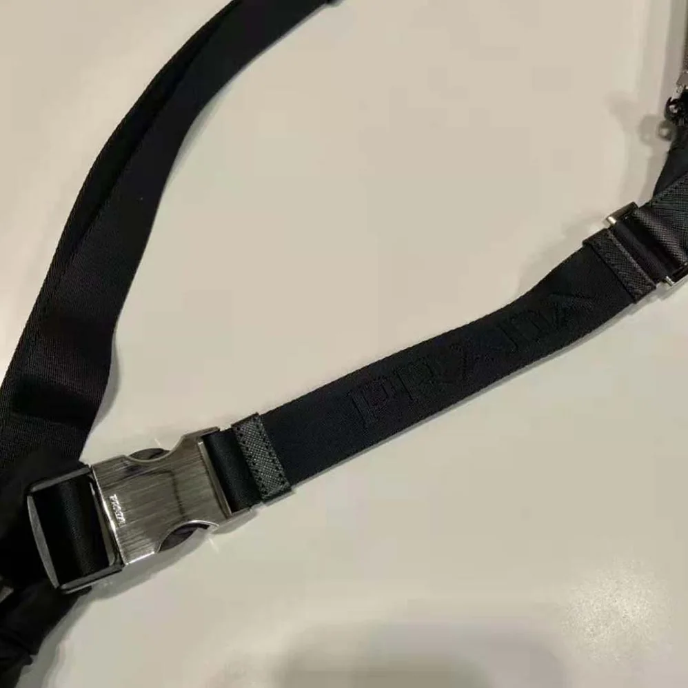 Prada Re-Nylon and Saffiano Leather Shoulder Bag for Men in Black