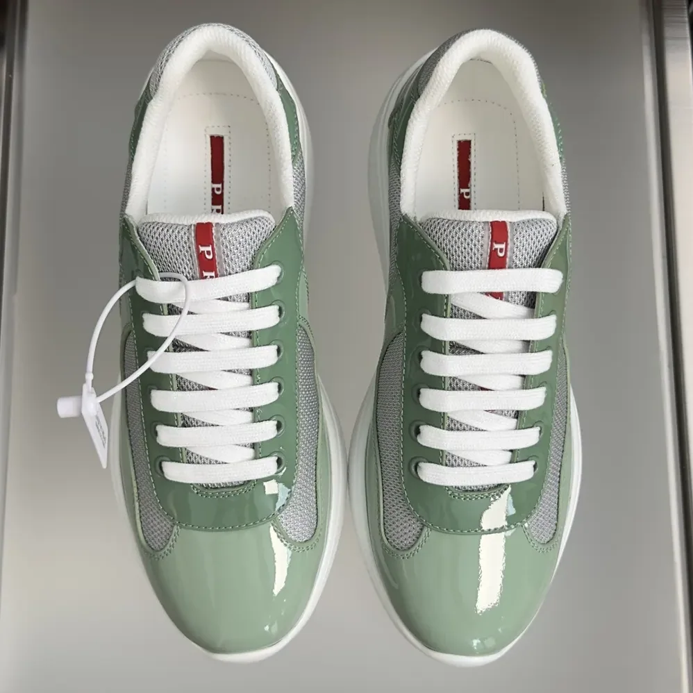 Prada Patent Leather And Technical Fabric Prada America'S Cup Sneakers for Unisex in Aqua