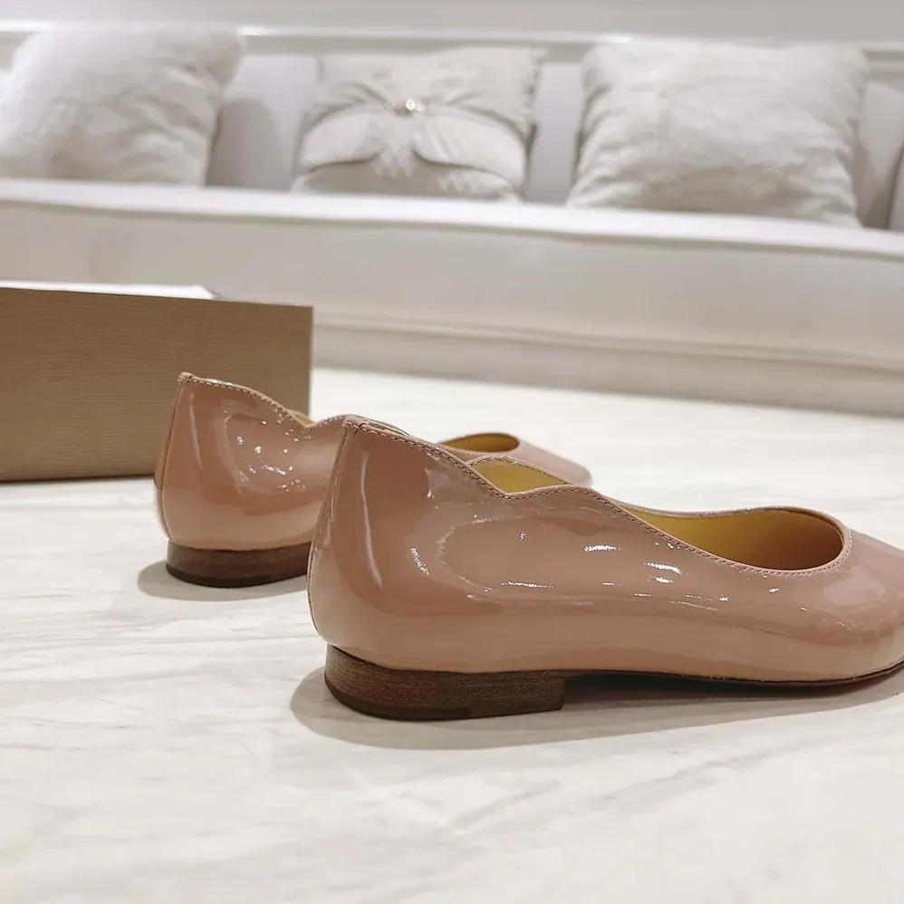 Christian Louboutin Hot Chickita Ballerinas Patent Calf Leather for Women in Sandy Christian Louboutin Hot Chickita Ballerinas Patent Calf Leather for Women in Sandy
