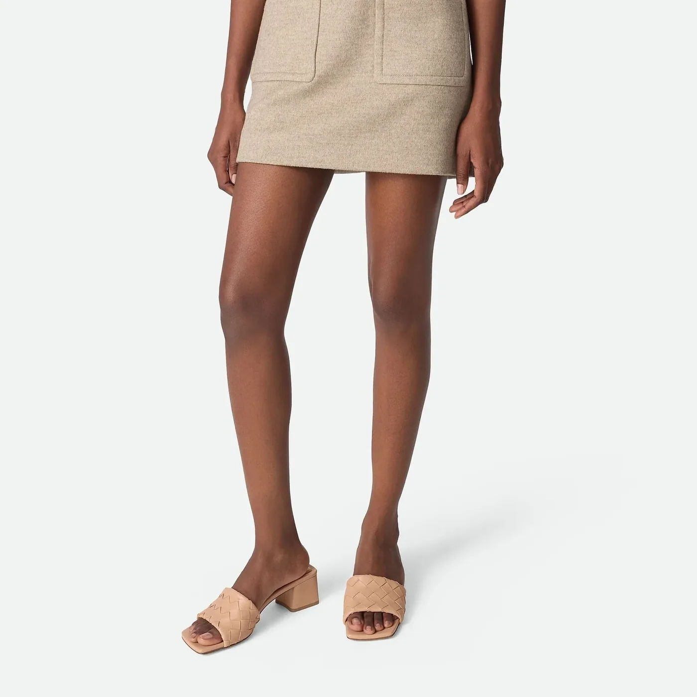 Bottega Veneta Parco Mule Mid Heel Cipria Bottega Veneta Parco Mule Mid Heel Cipria