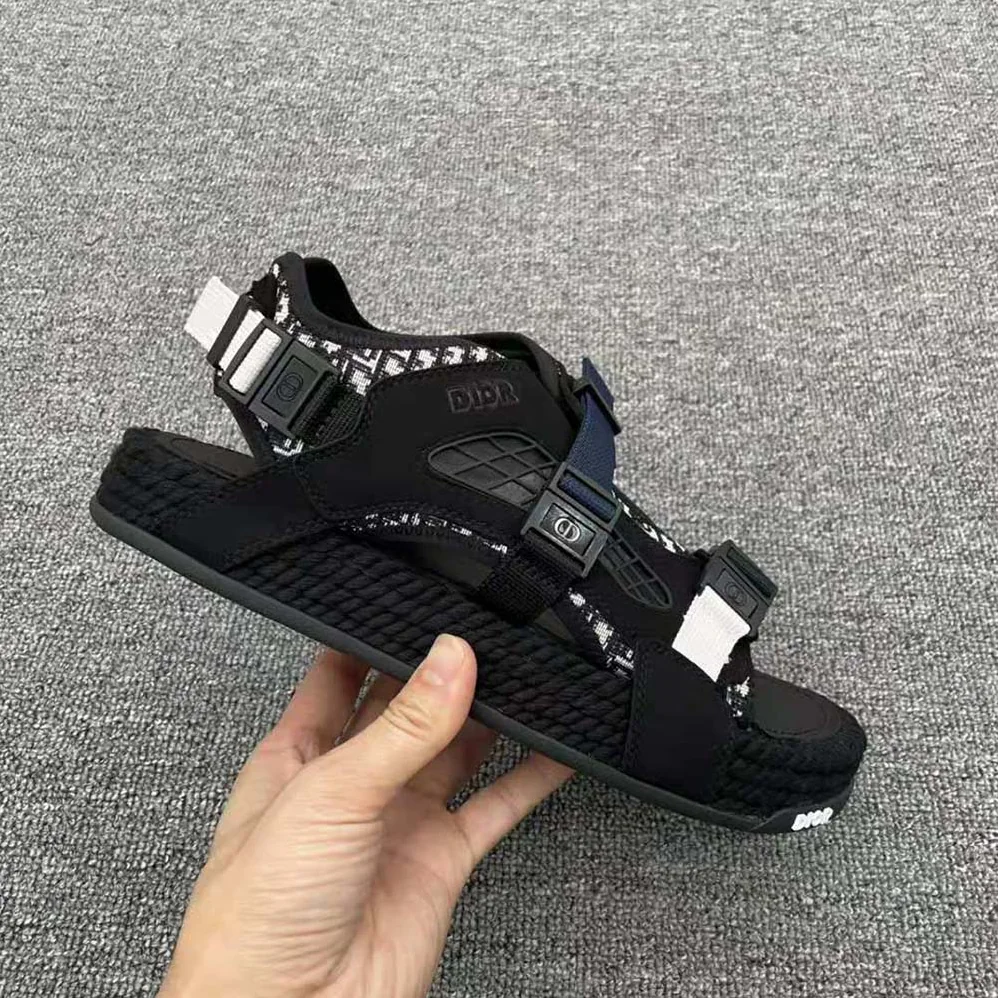 Dior Atlas Sandal Beige and Black Dior Oblique Jacquard and Black Suede for Women Dior Atlas Sandal Beige and Black Dior Oblique Jacquard and Black Suede for Women