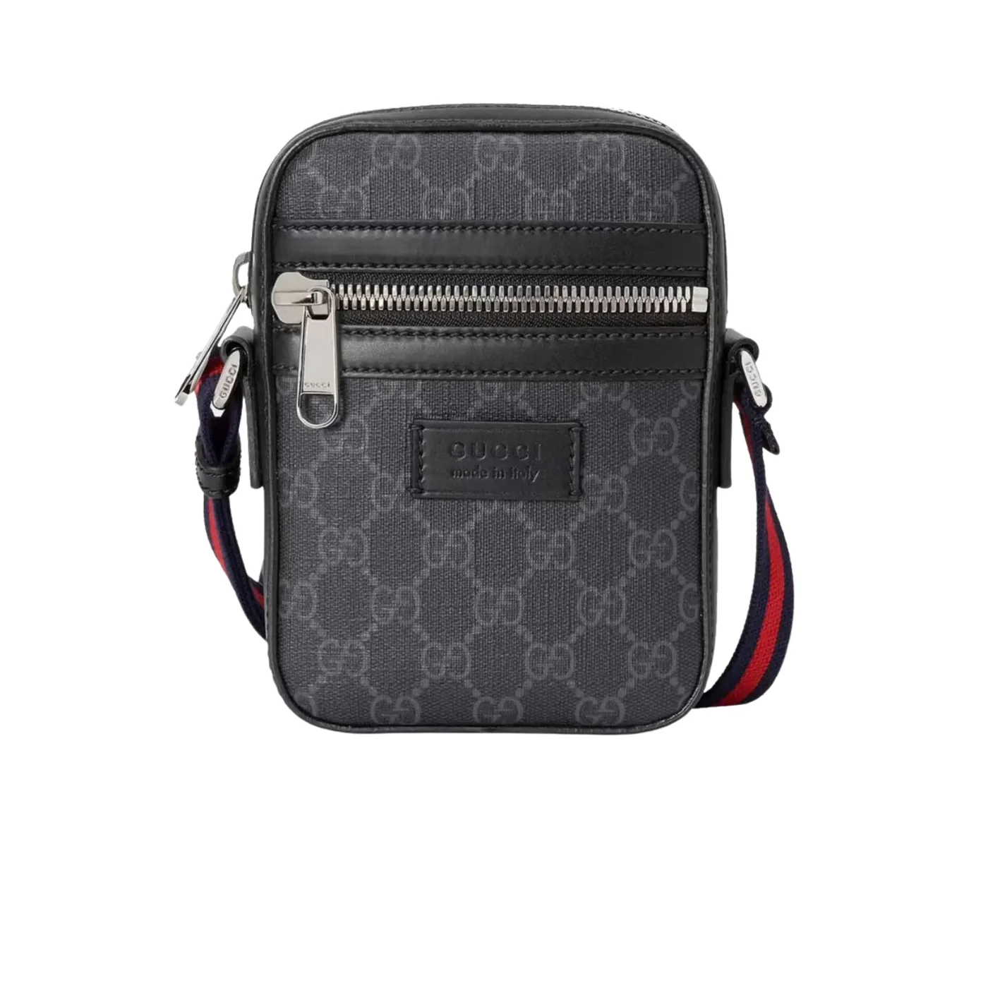 Gucci GG Messenger Bag Black/Grey GG Supreme Canvas A Material With Low Environmental Impact With Black /