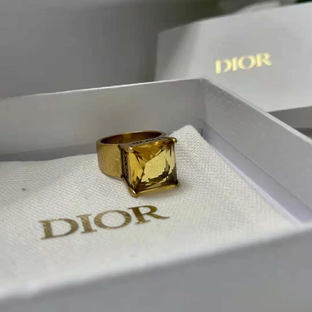 Dior Dio(r)evolution Ring Antique Gold for Women in Finish Metal and Citrine