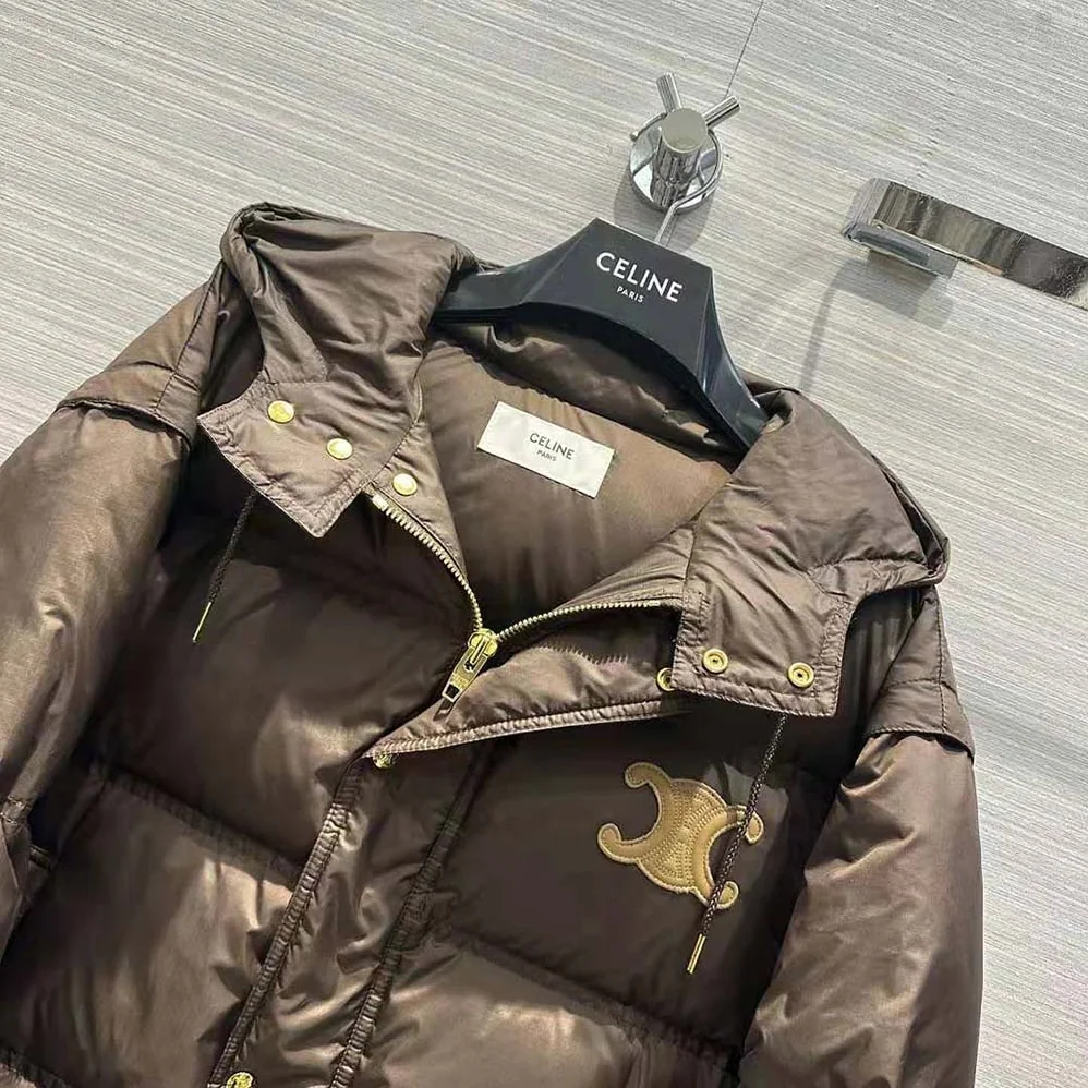 Celine Triomphe Cropped Down Jacket in Lightweight Nylon for Men Celine Triomphe Cropped Down Jacket in Lightweight Nylon for Men