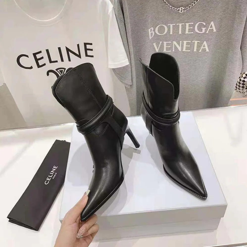 Celine Verneuil Triomphe Harness Low Boot in Calfskin for Women