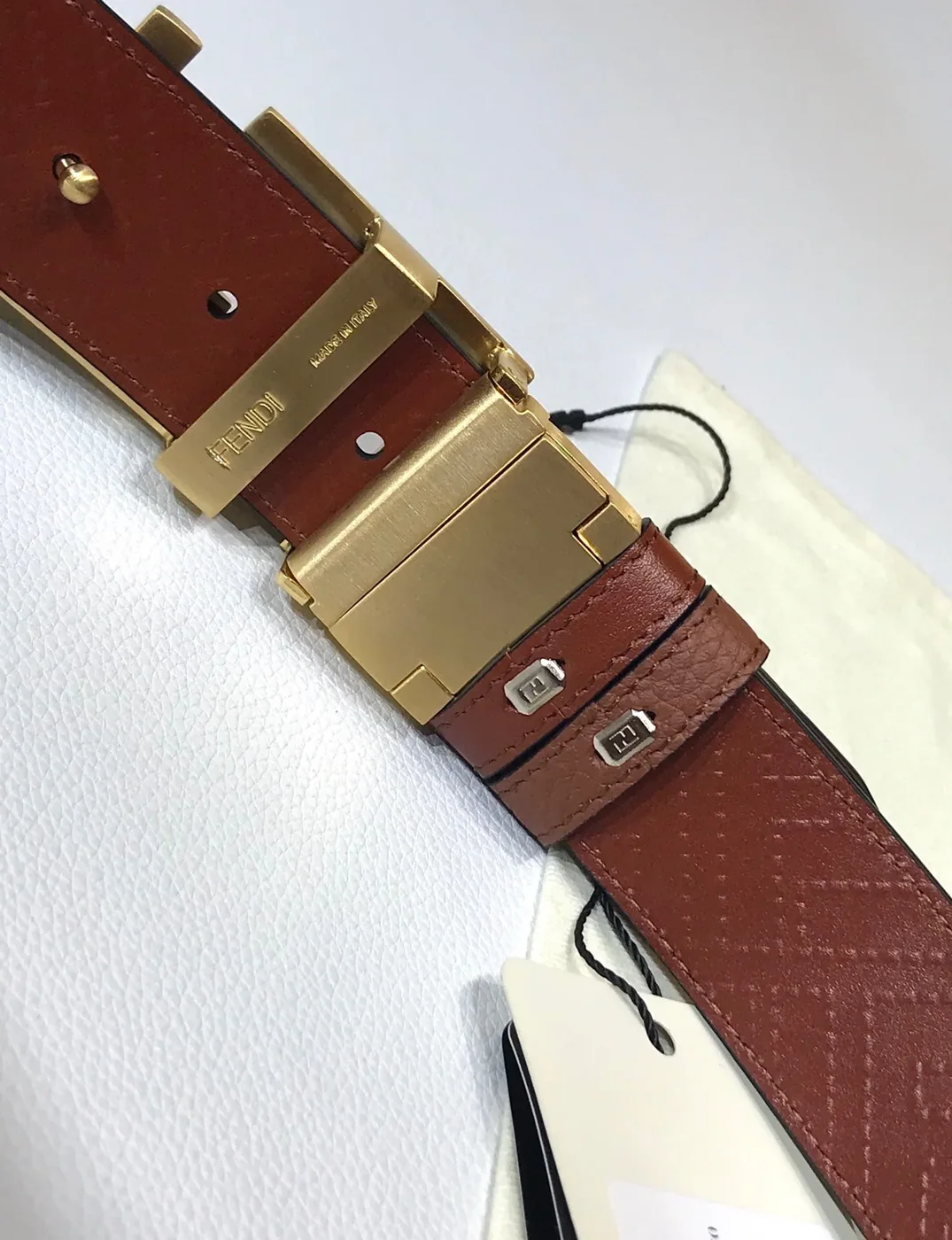 Fendi Belt Brown FF Belt 7C034470 for Women