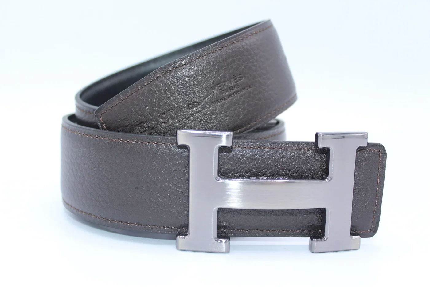 H Buckle Belt Reversible Dark Brown&Black