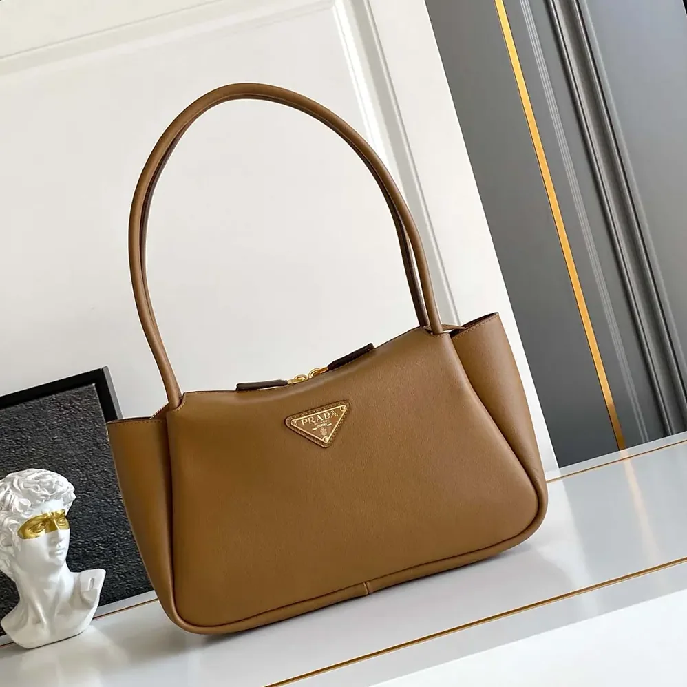 Prada Darling Medium Leather Shoulder Bag for Women in Brown Prada Darling Medium Leather Shoulder Bag for Women in Brown