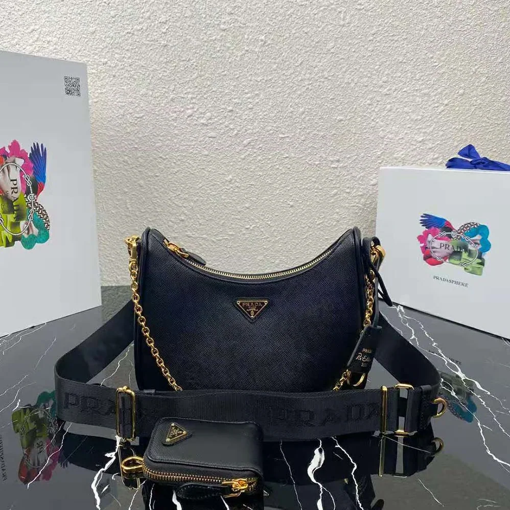 Prada Prada Re-Edition 2005 Saffiano Leather Bag for Women in Black