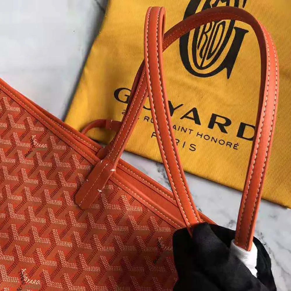 Goyard Sac Saint Louis GM in Goyardine Canvas & Chevroches Calfskin for Women in Orange