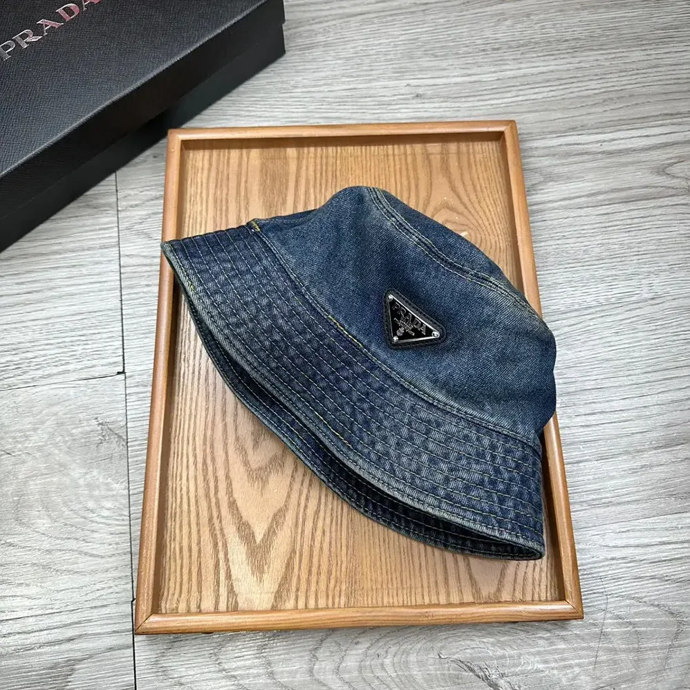 Prada Denim Bucket Hat for Unisex in Blue Prada Denim Bucket Hat for Unisex in Blue