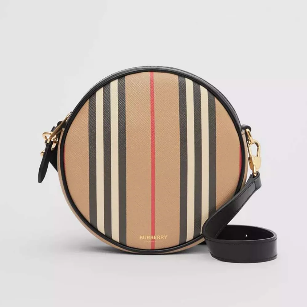 Burberry Icon Stripe E-canvas Louise Bag for Women in Brown