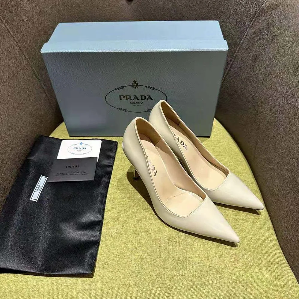 Prada Patent Leather Pumps for Women in White