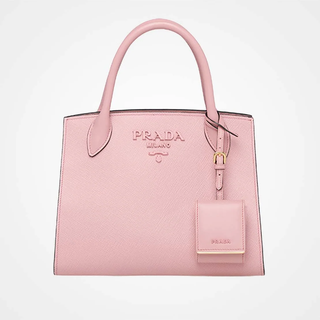 Prada Monochrome Handbag in Saffiano and Calf Leather in Pink Prada Monochrome Handbag in Saffiano and Calf Leather in Pink