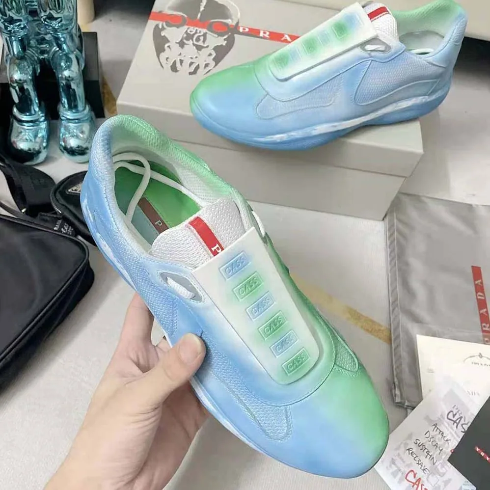 Prada Cass x Prada Americas Cup Rel3ase Sneakers for Unisex in Blue Prada Cass x Prada Americas Cup Rel3ase Sneakers for Unisex in Blue