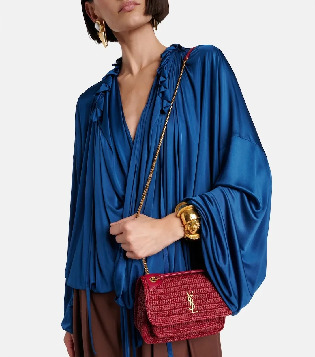 Saint Laurent Niki Mini Shoulder Bag in Raspberry Pink Gold Hardware Saint Laurent Niki Mini Shoulder Bag in Raspberry Pink Gold Hardware