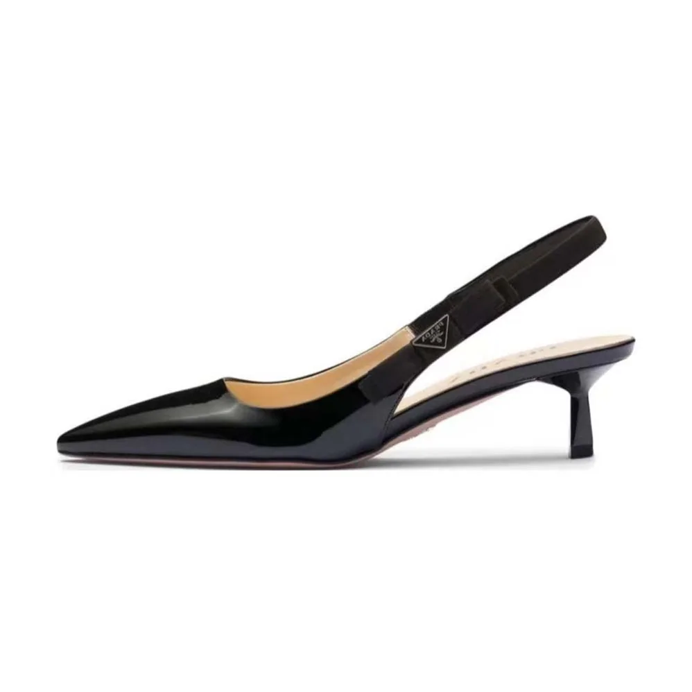Prada Patent-Leather Slingback Pumps for Women in Black