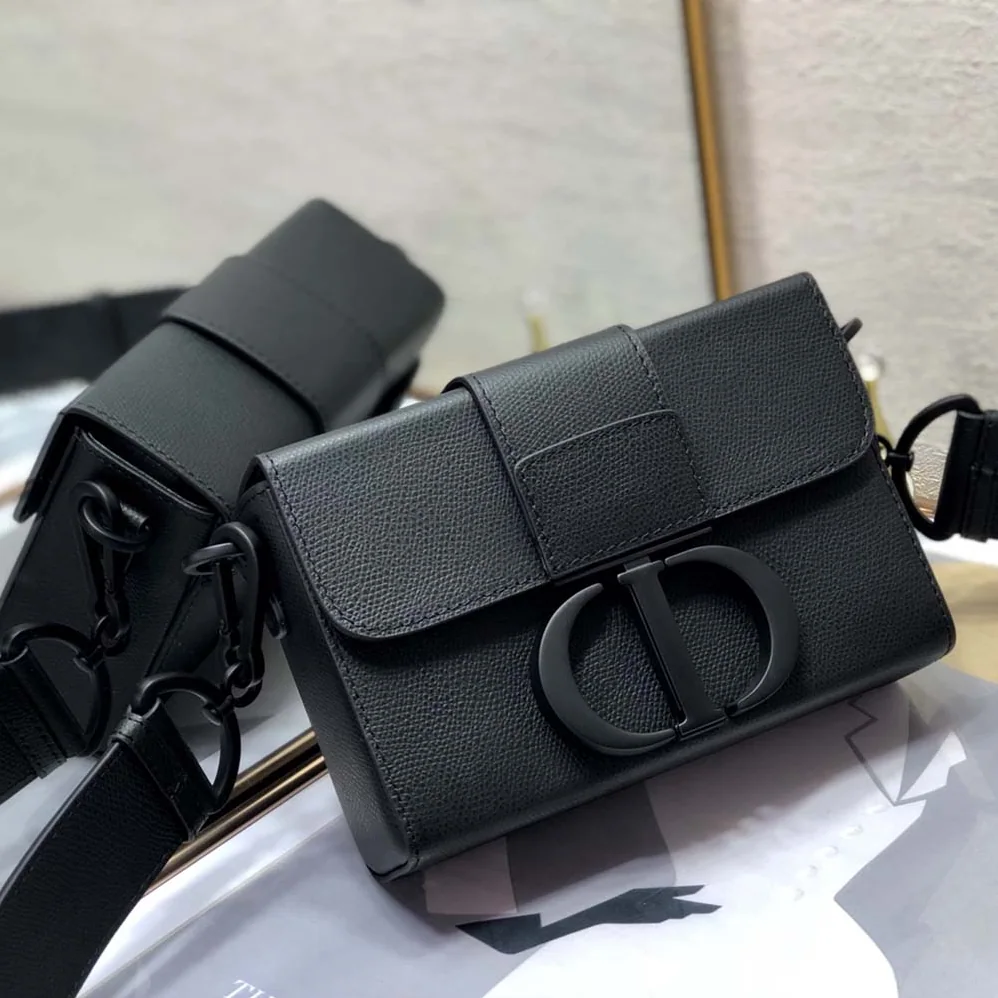 Dior 30 Montaigne Box Bag Black Ultramatte Grained Calfskin for Women Dior 30 Montaigne Box Bag Black Ultramatte Grained Calfskin for Women