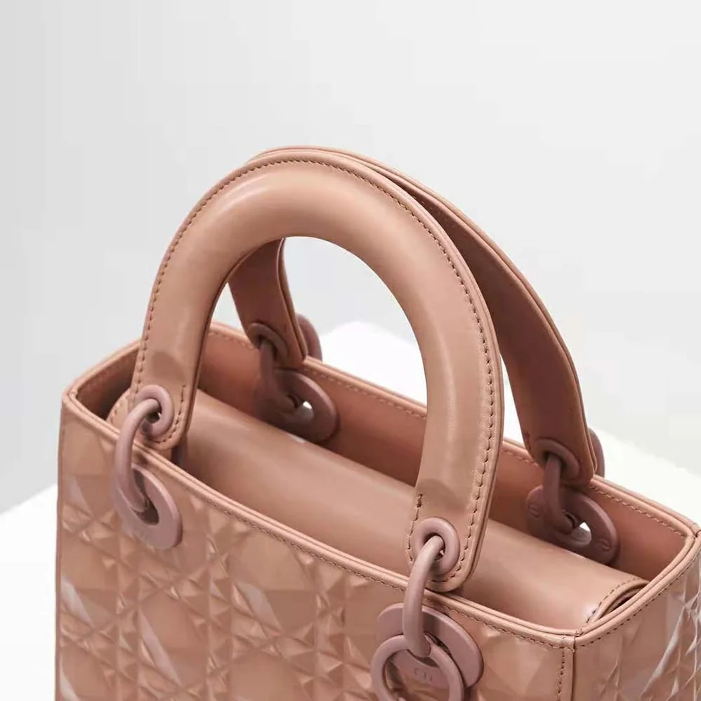 Dior Small Lady Dior my Abcdior Bag Rose Des Vents Cannage Calfskin with Diamond Motif for Women