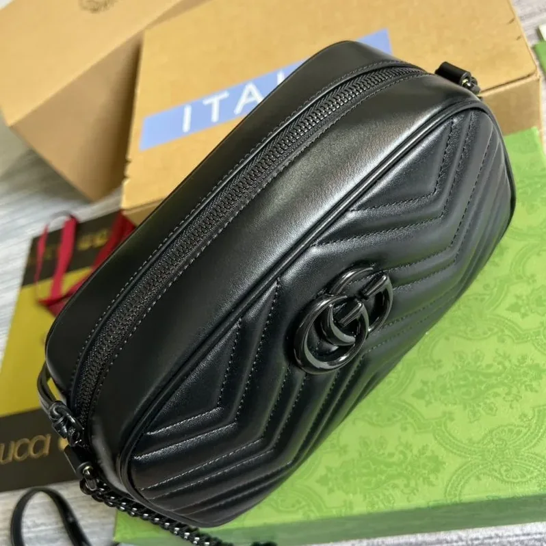 Gucci Marmont Matelasse Shoulder Bag in Black Matelasse Black Hardware Gucci Marmont Matelasse Shoulder Bag in Black Matelasse Black Hardware