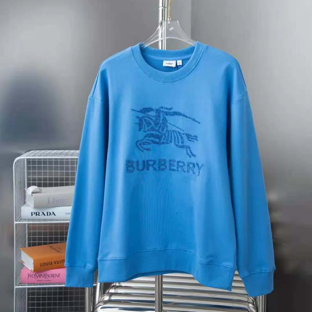 Burberry EKD Cotton Sweatshirt for Men in Blue Burberry EKD Cotton Sweatshirt for Men in Blue