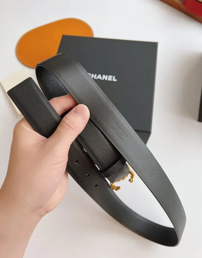 Chanel Twinkle Stone Chain CC Buckle Belt Black