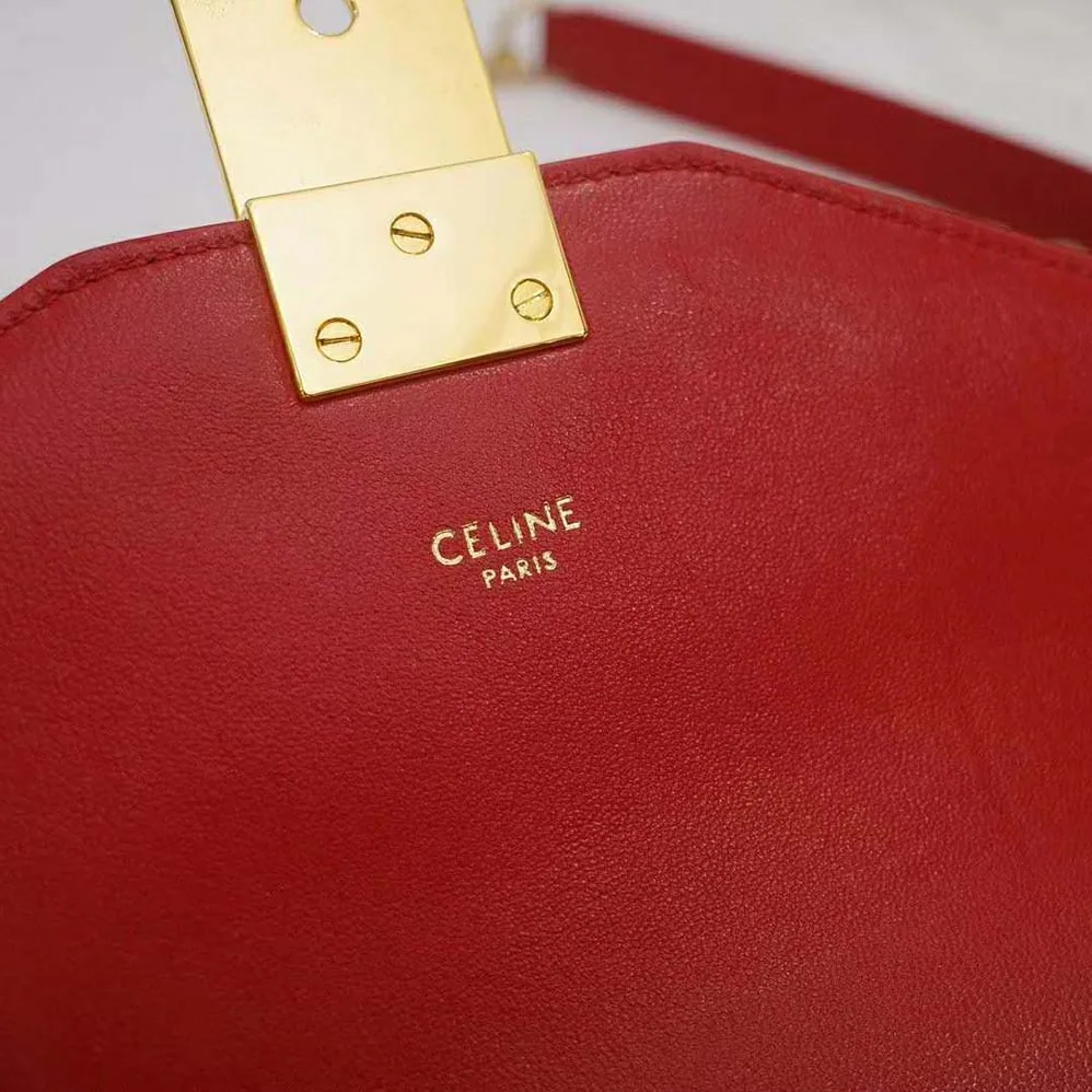 Celine Medium C Bag in Shiny Calfskin Leather for Women in Red Celine Medium C Bag in Shiny Calfskin Leather for Women in Red